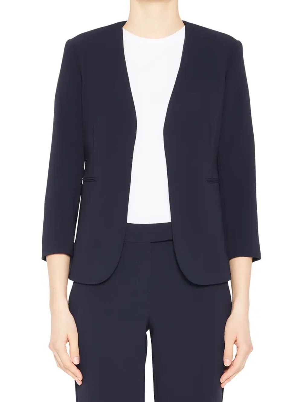 NWT Theory Navy Lindraya Admiral Crepe Blazer